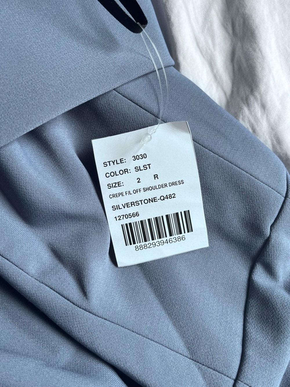 dessy collection off-the-shoulder blue dress - Picture 4 of 5